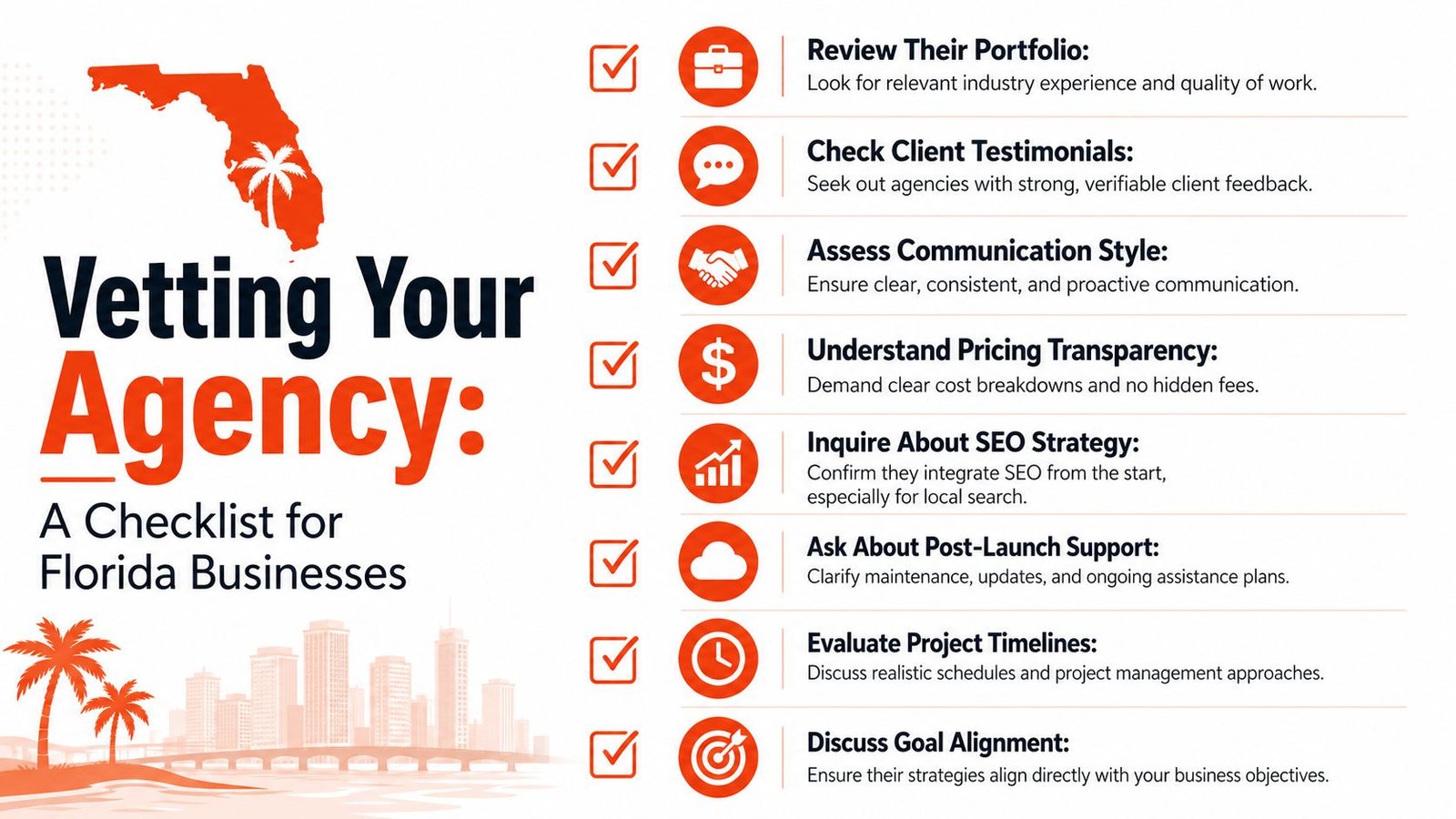 A checklist for Florida businesses to help them vet and choose the right digital agency.
