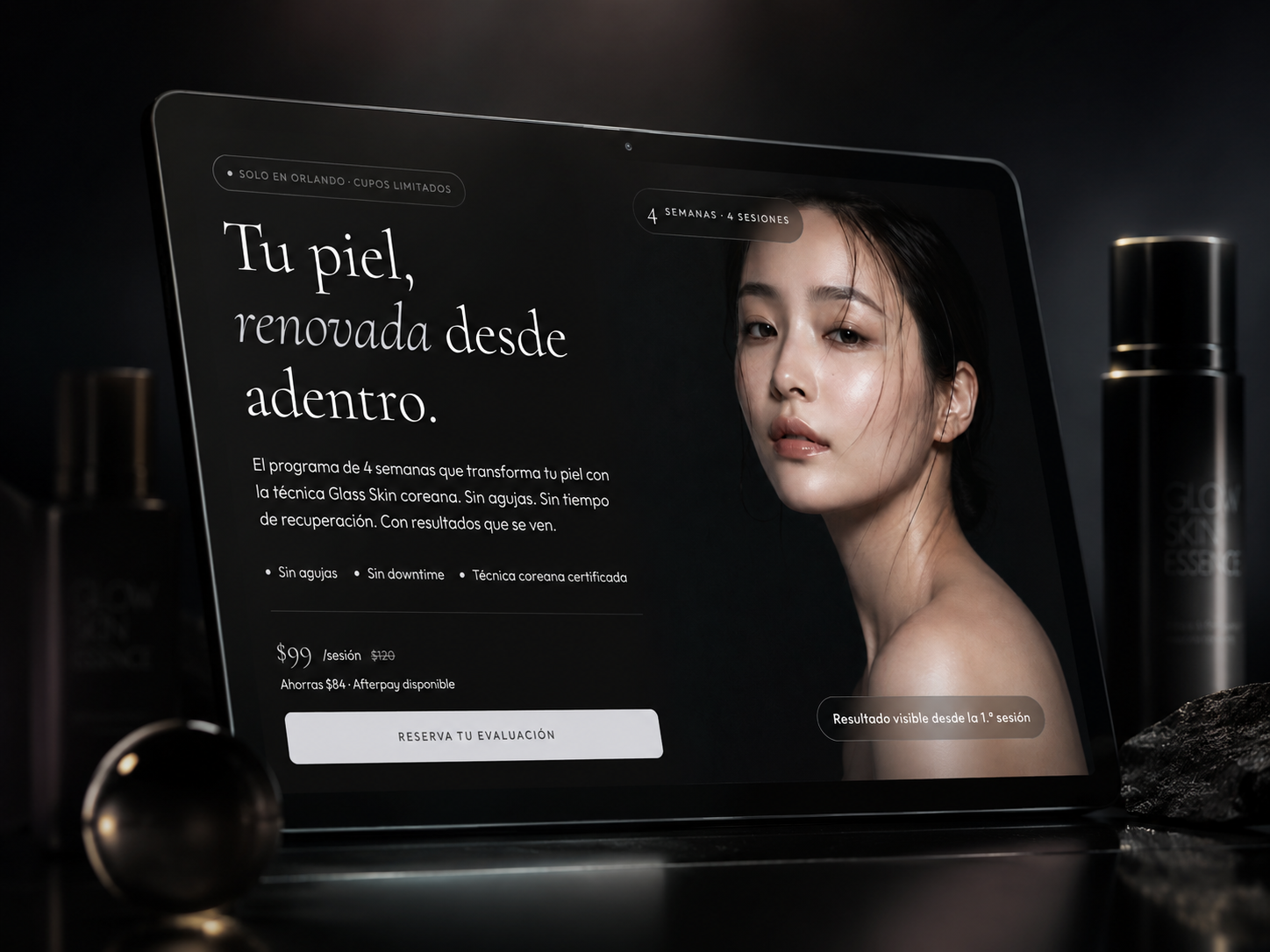 Beglam Studio funnel — landing page