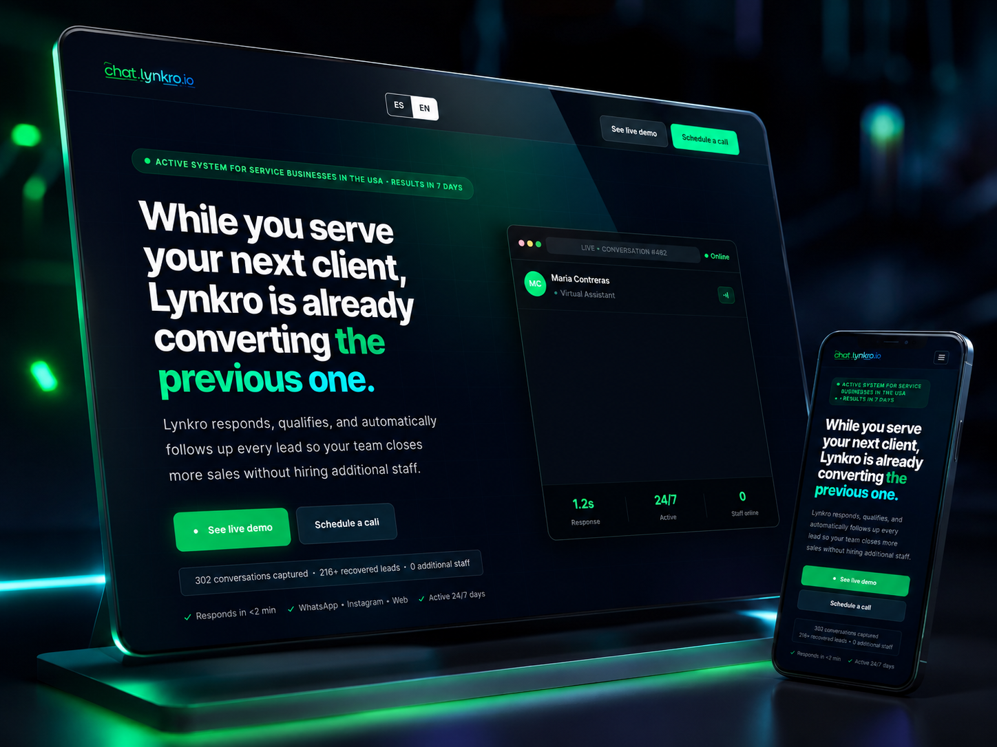 chat.lynkro.io — AI chat funnel